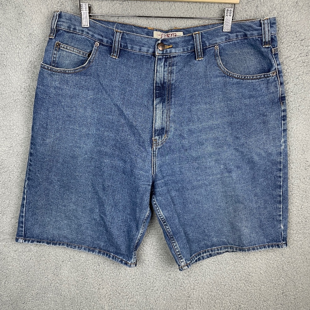 BIG MAC WORKWEAR Denim Shorts Mens 40 (38x10) Blue Pocket Zipper Comfort